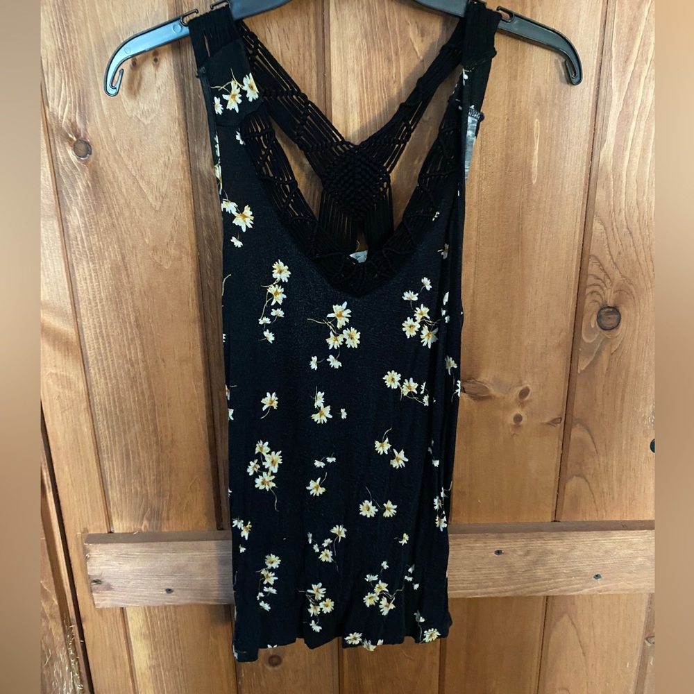 Floral bring knitted tank top